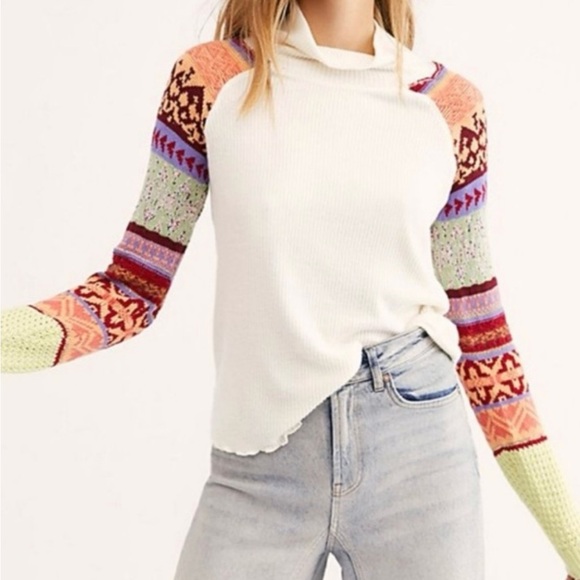NWT Free People Prism Fair Isle Boho Sweater S - Picture 1 of 11